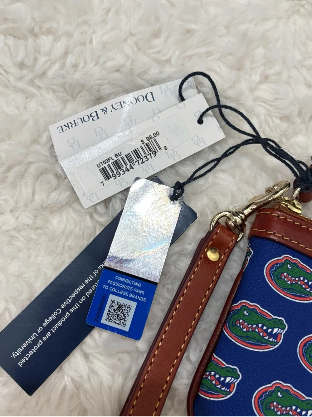 Dooney & Bourke Florida Gators Wristlet with Brown Trim